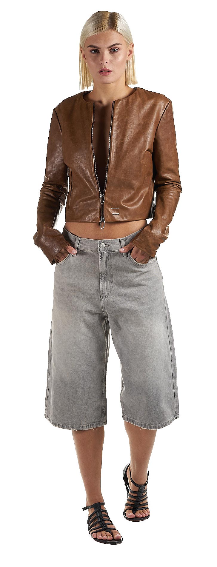 DANIELE BASTA LEATHER AND SILVER JACKET 